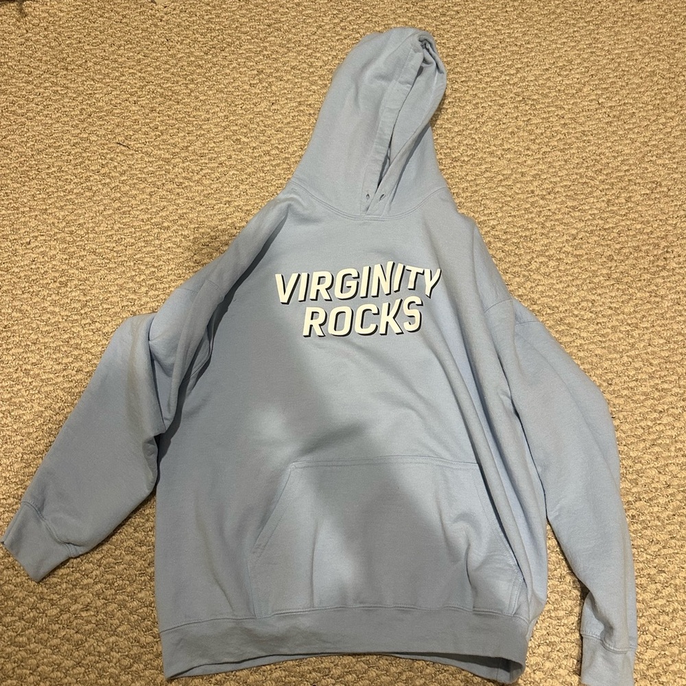Blue 'Virginity Rocks' Hoodie